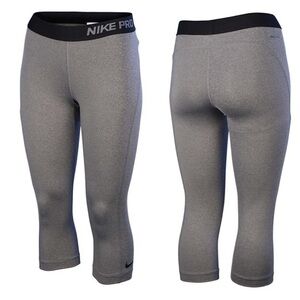 Nike PRO 365 Core Compression Gray Black Capri Leggings Size XS